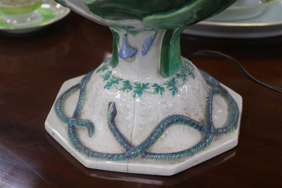 A large Rorstrand pottery vase mounted as a lamp